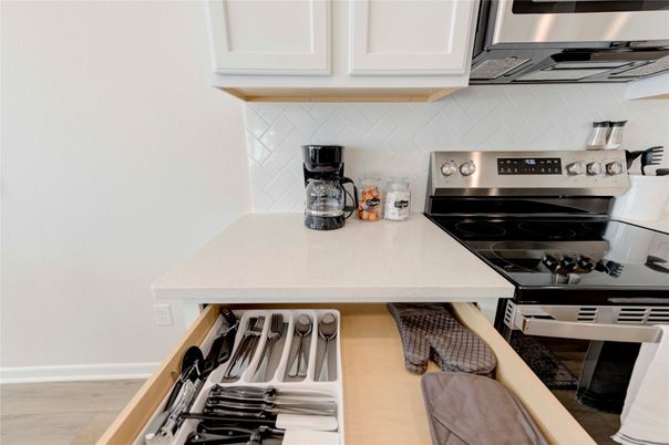 Interior, Kitchen, Stainless Steel Appliances, Wood Texture Flooring