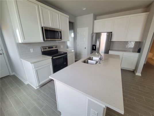 Interior, Kitchen, Recessed Lighting, Wood Texture Flooring