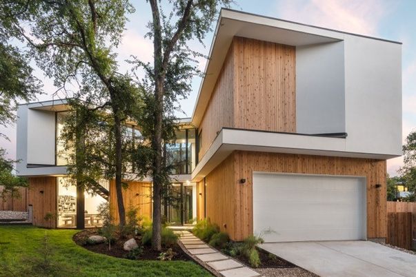 Attached, Exterior, Facade, Modern