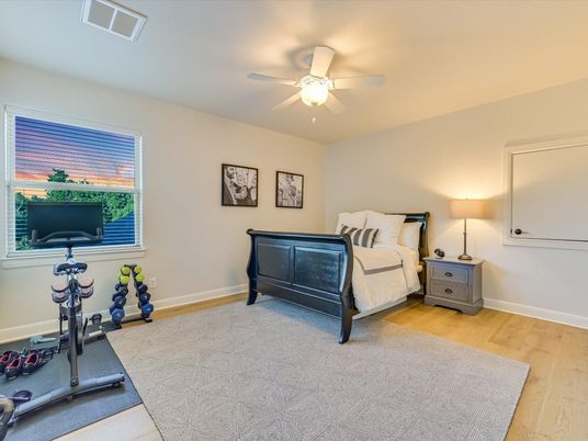 Bedroom, Fitness Equipment, Interior, Wood Texture Flooring