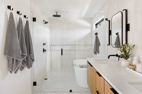 Bathroom, Free Standing Baths, Glass Shower, Interior