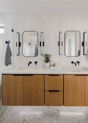 Bathroom, Dual Sink Vanities, Glass Shower, Interior