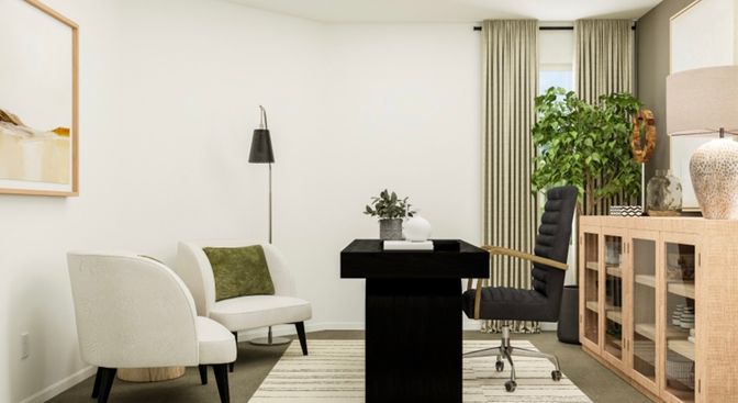 Home Office, Interior, Recessed Lighting