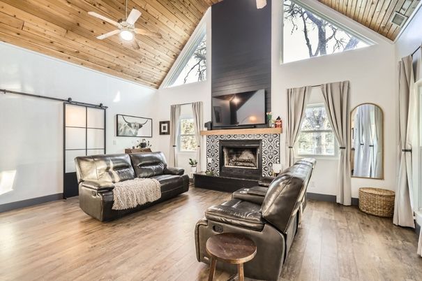 Fireplace, Interior, Living room, Wooden Ceilings, Wood Texture Flooring