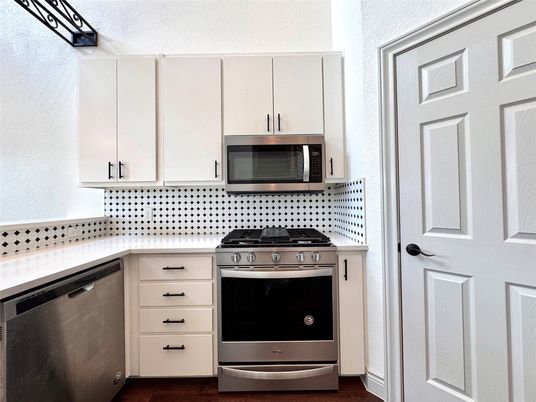Interior, Kitchen, Stainless Steel Appliances, Wood Texture Flooring
