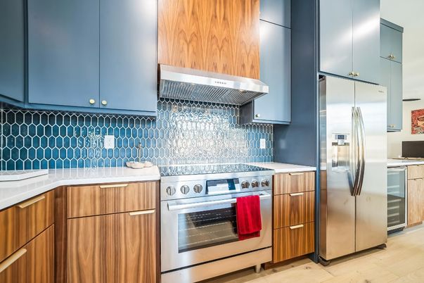 Interior, Kitchen, Stainless Steel Appliances, Wood Texture Flooring