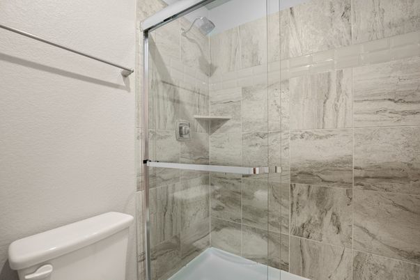 Bathroom, Glass Shower, Interior, Marble Walls