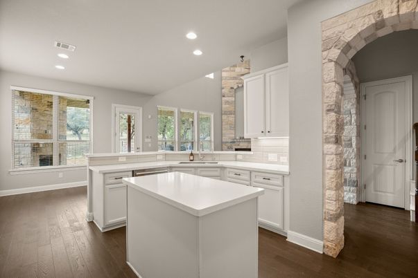 Interior, Kitchen, Recessed Lighting, Wood Texture Flooring