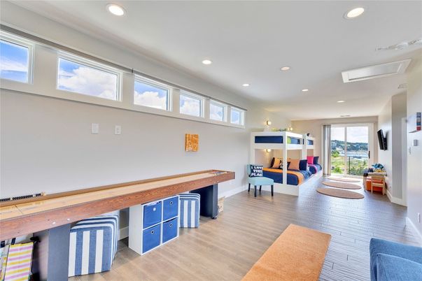 Game Room, Interior, Recessed Lighting, Wood Texture Flooring