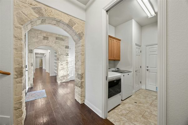 Interior, Kitchen, Stone Walls, Wood Texture Flooring