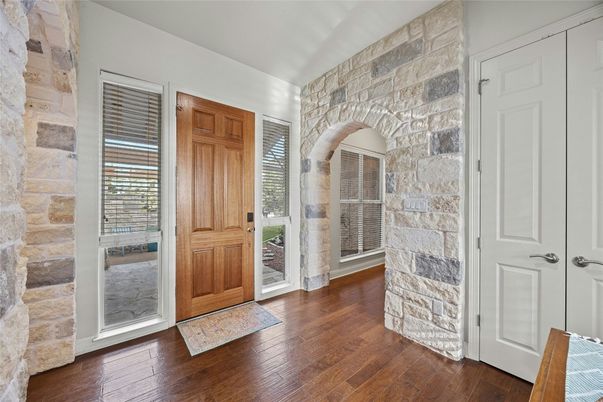 Interior, Stone Walls, Wood Texture Flooring