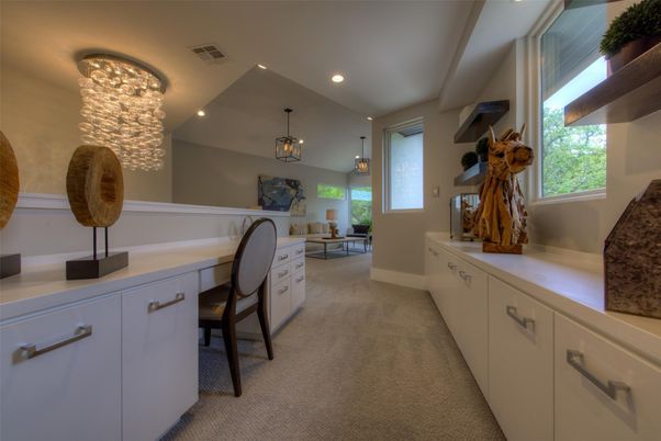 Chandelier, Home Office, Interior, Pendant Lights, Recessed Lighting