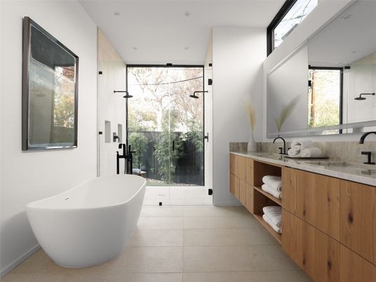 Bathroom, Dual Sink Vanities, Free Standing Baths, Interior, Recessed Lighting