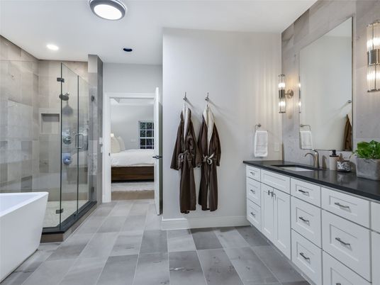 Bathroom, Bedroom, Dual Sink Vanities, Free Standing Baths, Glass Shower, Interior, Recessed Lighting