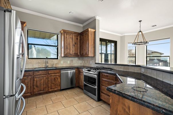 Interior, Kitchen, Pendant Lights, Recessed Lighting, Stainless Steel Appliances