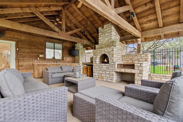 Exterior, Fireplace, Interior, Living room, Wooden Beams, Wooden Ceilings, Wooden Walls