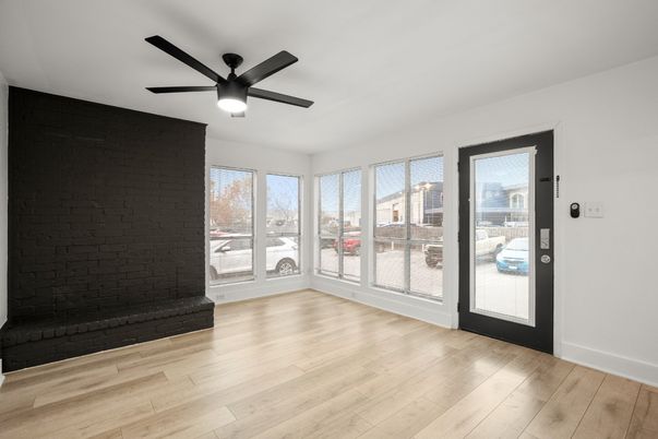 Empty room, Fireplace, Interior, Wood Texture Flooring