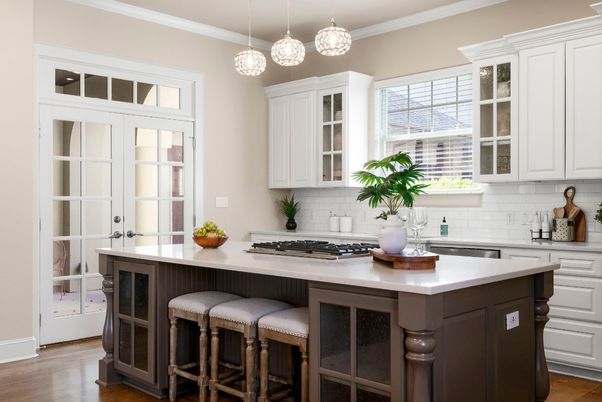 Interior, Kitchen, Pendant Lights, Wood Texture Flooring