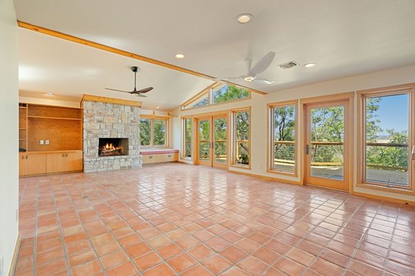 Empty room, Fireplace, Interior, Recessed Lighting