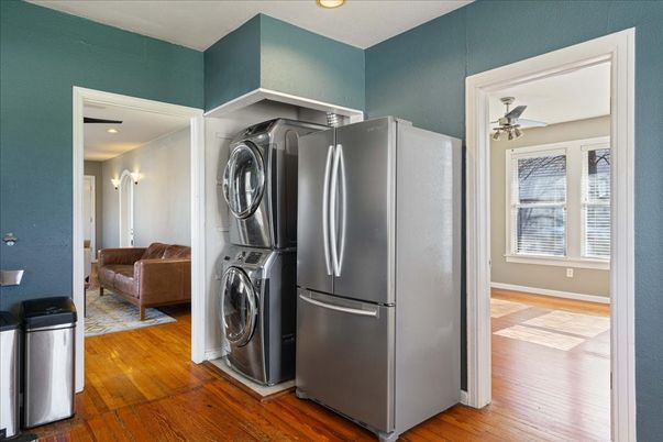 Interior, Recessed Lighting, Utility Closets, Washer, Wood Texture Flooring