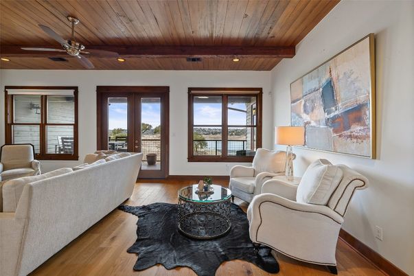 Interior, Living room, Recessed Lighting, Wooden Beams, Wooden Ceilings, Wood Texture Flooring