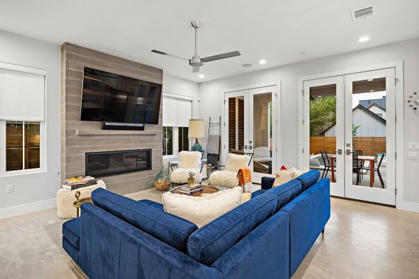 Fireplace, Interior, Living room, Recessed Lighting