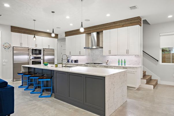 Interior, Kitchen, Pendant Lights, Recessed Lighting, Stainless Steel Appliances