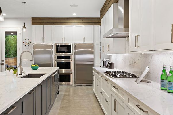 Interior, Kitchen, Pendant Lights, Recessed Lighting, Stainless Steel Appliances