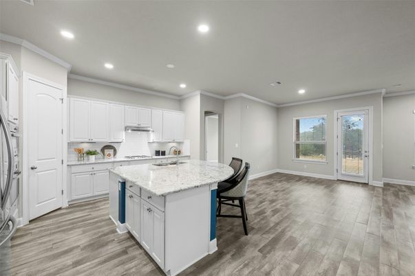 Interior, Kitchen, Recessed Lighting, Wood Texture Flooring