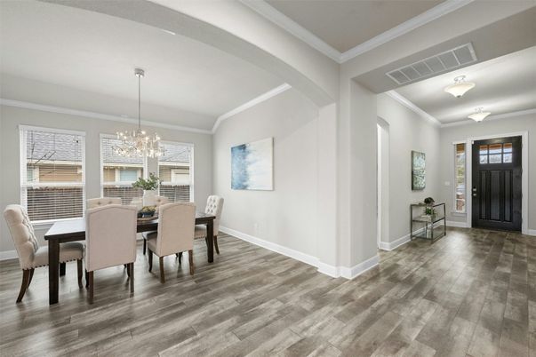Chandelier, Dining room, Interior, Wood Texture Flooring