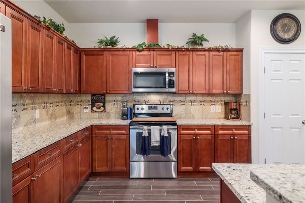 Interior, Kitchen, Stainless Steel Appliances, Wood Texture Flooring