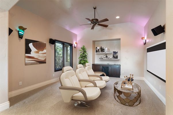 Home Theatre Room, Interior, Projection Screen, Recessed Lighting, Theatre Room