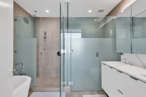 Bathroom, Dual Sink Vanities, Free Standing Baths, Glass Shower, Interior, Recessed Lighting