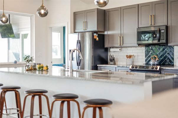 Interior, Kitchen, Pendant Lights, Stainless Steel Appliances