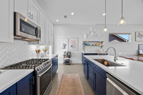 Interior, Kitchen, Pendant Lights, Recessed Lighting, Stainless Steel Appliances