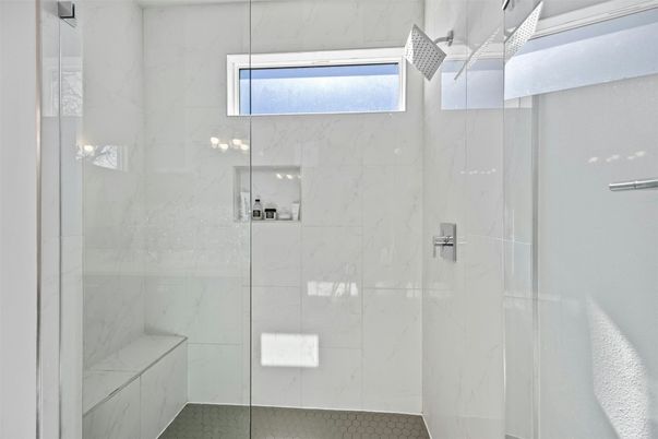 Bathroom, Glass Shower, Interior, Marble Walls