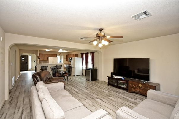Interior, Kitchen, Living room, Wood Texture Flooring