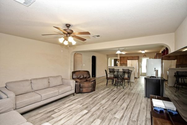 Dining room, Interior, Kitchen, Living room, Wood Texture Flooring
