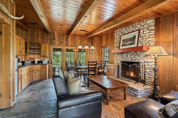 Dining room, Fireplace, Interior, Living room, Stone Walls, Wooden Beams, Wooden Ceilings, Wooden Walls