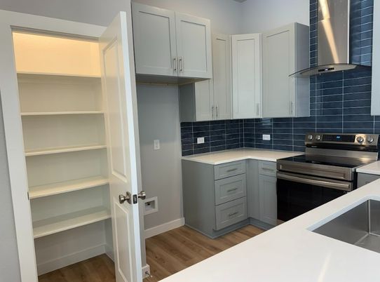 Interior, Kitchen, Stainless Steel Appliances, Wood Texture Flooring