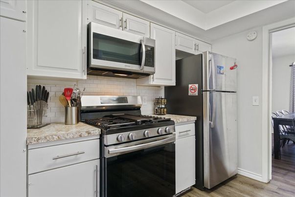 Interior, Kitchen, Stainless Steel Appliances, Wood Texture Flooring