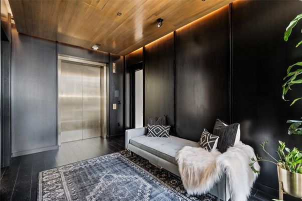 Elevator, Interior, Recessed Lighting, Wooden Ceilings