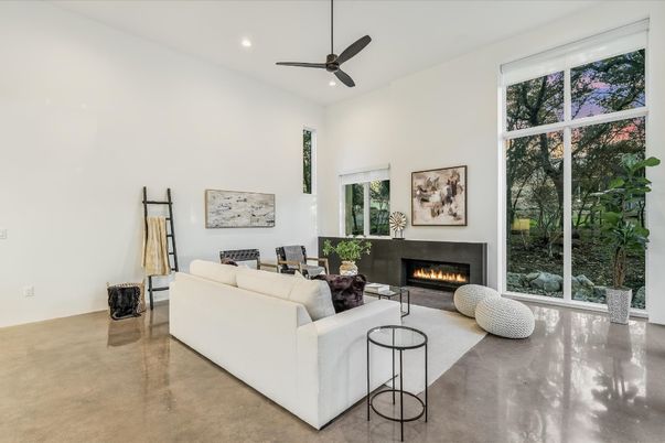 Fireplace, Interior, Living room, Recessed Lighting