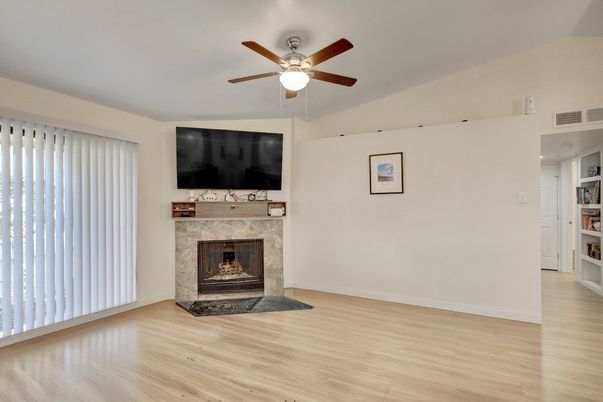 Empty room, Fireplace, Interior, Wood Texture Flooring