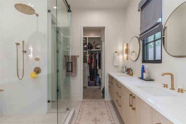Bathroom, Dual Sink Vanities, Glass Shower, Interior, Walk-in Closets
