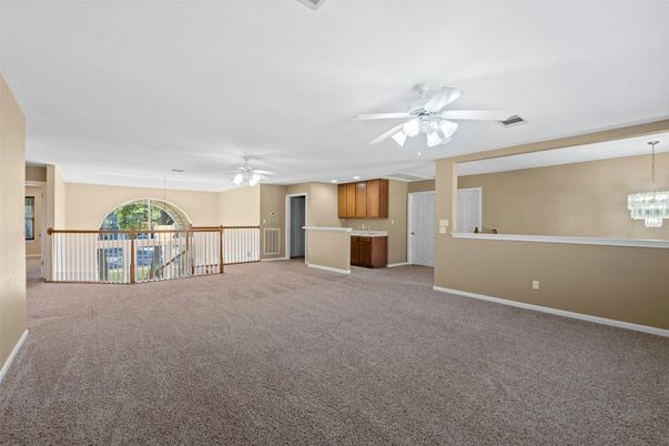 Chandelier, Empty room, Interior, Kitchen, Recessed Lighting