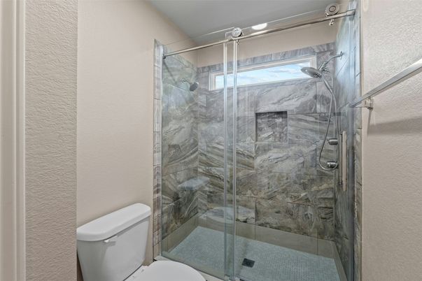 Bathroom, Glass Shower, Interior, Marble Walls