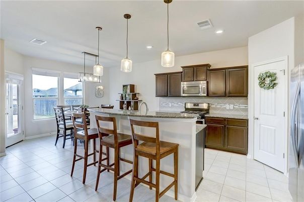 Dining room, Interior, Kitchen, Pendant Lights, Recessed Lighting, Stainless Steel Appliances