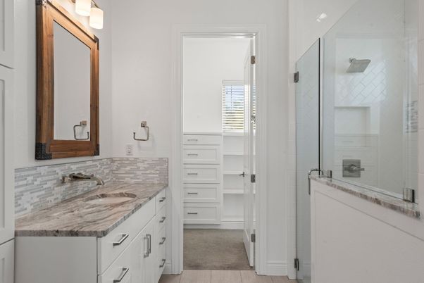 Bathroom, Dual Sink Vanities, Glass Shower, Interior