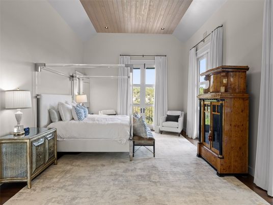 Bedroom, Interior, Recessed Lighting, Wooden Ceilings